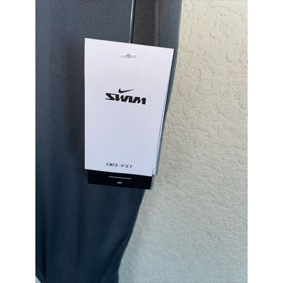 Nike Swim Shirt UPF40 Men Hydroguard Activewear Dri Fit S Gray rash guard - Picture 5 of 8